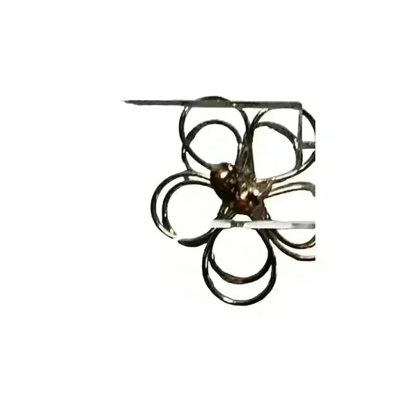 Golden Wire Petunia Stud Earrings - Picture 6 of 7